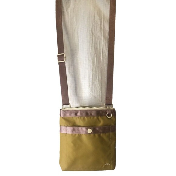 Madewell MWL Small crossbody market bag/backpack, gold with rose mesh pockets - Picture 12 of 12